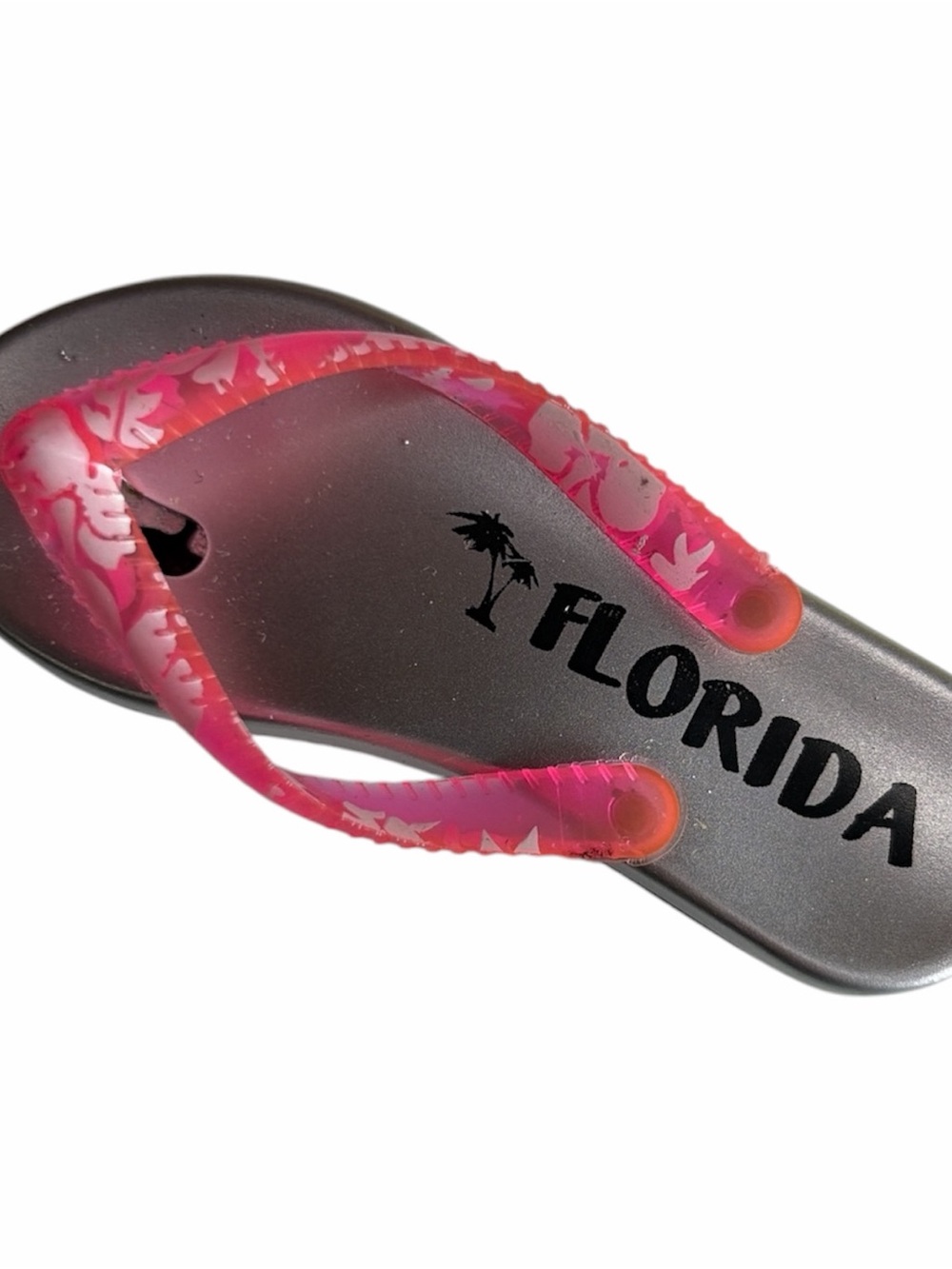 🔥 Florida Flip Flop Sandal Shape Novelty Butane Cigarette Lighter Pink Silver  🔥